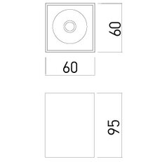 XCARD SQ. CEILING FITTING GU10/PAR16 1x5