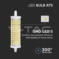 LED Bulb Plastic 16W R7S 118mm 3000K, V V-TAC SKU212834