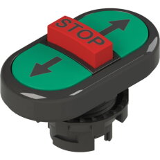 Trojité tlačítko d22mm, plast, černá, IP67 PIZZATO E21PTRS1AABA