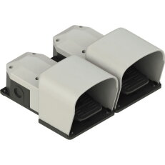 Dvojitý nožní spínač M20x1,5, plast, 2NO+2NC/2NO+2NC, Šedá PIZZATO PC2-139