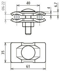 Paralelní  svorka 6-22mm/6-22mm FeZn jed