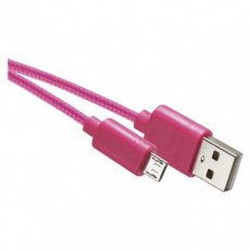 Nabíjecí a datový kabel USB-A 2.0/micro USB-B 2.0, 1 m, růžový EMOS SM7006P