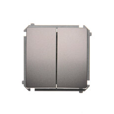 Přepínač dvojitý střídavý, s orientačním LED, řazení 6+6 So, 10AX, 250V, Inox