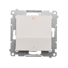 Spínač dvojpólový, řazení 2, (strojek s krytem)10AX, 250V~, bílá DW2.01/11