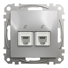 Sedna D/E Telefonní zásuvka 2xRJ11, Aluminium SCHNEIDER SDD113492