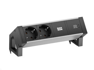 Bachman 937.302 DESK2 ALU BLACK 2xCEE7/3 1xUSBC 30W 0,2m GST18
