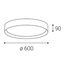 Stropní svítidlo MILA 60, B TRIAC 60W 2700K/3000K/4000K černá LED2 1272173DT