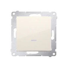 Spínač jednopólový, s orientačním LED, řazení 1So, 16AX 250V, krémová