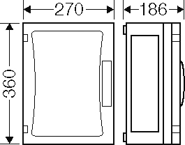 Prázdná skříň ENYSTAR, 216x306x136mm, průhledné dveře HENSEL FP 0240