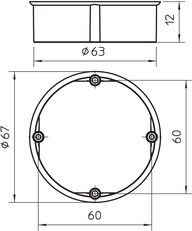 OBO UG 60 PA 12 Vyrovnávací kroužek Pod omítku O60mm H12mm červená Polystyrol PS