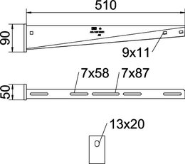Nástěnný výložník OBO AW 30 51 FT B510mm Ocel žár.zinek