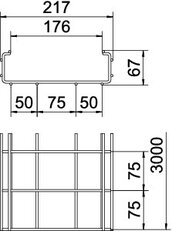OBO CGR 50 200 FT Mřížový žlab C, 50x200x3000, Ocel, žárově zinkováno