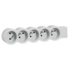 PRODLUŽOVACÍ PŘÍVOD ZÁSUVKA 5X2P+T, BEZ KABELU, BÍLÁ/SVĚTLE ŠEDÁ LEGRAND 049498