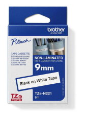 Páska BROTHER TZe-N221, bílá/černá (9mm nelaminované)