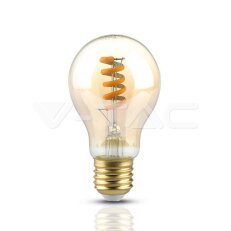 LED žárovka V-TAC 4W Filament E27 Twist svíčka Amber 2200K Warm White VT-2154