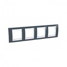 Unica Plus Krycí rámeček čtyřnásobný, Slate/Polar SCHNEIDER MGU6.008.877