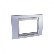 Unica Top rámeček trojmodulový Beryl Blue/Aluminium SCHNEIDER MGU66.103.098