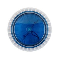 FL/BL/W/S Siréna s majákem Flashni 24V DC mělká základna bílý kryt modrý maják