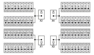Modul pro rozvedení potenciálu, 4 potenciály, Každé s 19 kontaktními místy