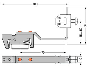 Držák přípojnice, pro přípojnice Cu 10x3 mm, Flexibilní, stříbrná
