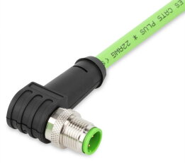 Kabel Ethernet Zástrčka M12D  úhlová 4pól. zelená WAGO 756-1202/060-050