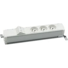 Standardní zásuvkový blok: 3x 250 V typ E + 2x zásuvka RJ45 hliník bílá