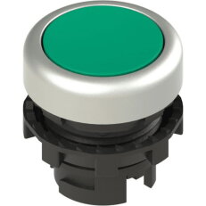 PIZZATO Aretované tlačítko, 20 mm, zelené, bez symbolu, chromový kroužek
