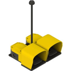 Dvojitý nožní spínač M20x1,5, plast, 1NO+1NC/1NO+1NC, žlutá PIZZATO PC2-101