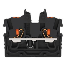 2vodičová průchozí svorka Mini, s ovládacím tlačítkem, 1 mm2, Černá