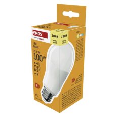 LED žárovka Basic A60, E27, 15,3W (100 W), 1521 lm, teplá bílá EMOS ZL5F67