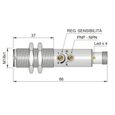 Optoelektronický senzor d18 mm AECO FT18SM-CR H