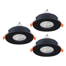 Vestavné svítidlo BARRANCO 3X GU10 d84 13,5W IP44 černá EGLO 902251