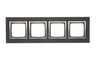 Rámeček 4-násobný Simon 54 Nature, IP20/IP44, kovový inox yin DRN4/78