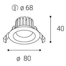 Svítidlo MAX 1, W DIM TRIAC 8W 3000K zápustné bílé LED2 2231531DT