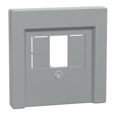 Centrální deska, Merten System M, s obdélníkovým otvorem, aluminium, matný plast