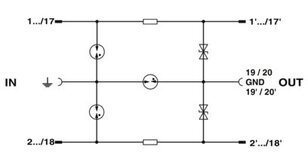 Zásuvný svodič pro přepěťovou ochranu CT 10-18FSR+F/PE-24 2807939