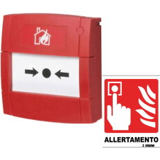 Box s tlačítkem výstražný PULSANTE ALLERTAMENTO červená, IP24 SIRENA 55955