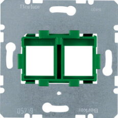 Nosná deska se zeleným úchytem pro 2-nás. Modular-Jack HAGER WDF4714G