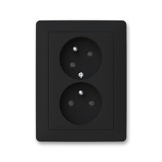 Kryt dvojzásuvky ABB ZONI nová 83x111 mm (5513T-C02157 237) matná černá
