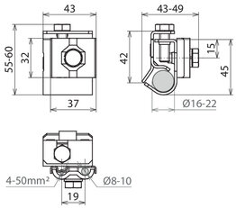 Svorka na okapový žlab nerez lem 16-22mm