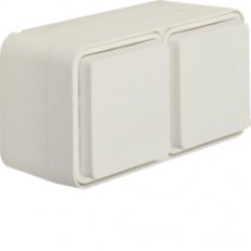 Dvojzásuvka SCHUKO, vodorovná, , IP55, W.1, bílá, mat BERKER 47843512