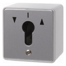 Tlačítko žaluziové 1-pól. s potiskem, pro cylindrickou vložku, nástěnné, IP 44