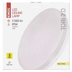 LED přisazené svítidlo TORI, kruhové bílé 24W teplá bílá, IP54 EMOS ZM4122