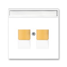 Kryt dvojzásuvky komunikační clonky 5014M-A11018 43 bílá/ledová oranžová Neo ABB