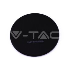 Wireless Charger 5A Fast Charging Round Black , VT-1210 V-TAC SKU7708