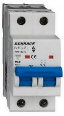 Instalační jistič AMPARO 10kA, B 10A, 2P SCHRACK AM018210--