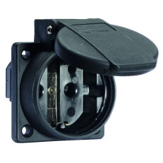 Zásuvka vestavná 16A 3p 230V IP54 SCHUKO (černá) BALS 71089