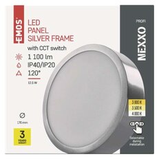 LED přisazené svítidlo NEXXO, kruhové, stříbrné, 12,5W, se změnou CCT ZM5233