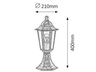 Velence E27 1x 60W IP43 antická zlatá RABALUX 8236