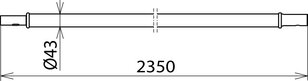 Prodloužení rukojeti s nástrčnou spojkou D 43 mm délka 2350 mm DEHN 766073